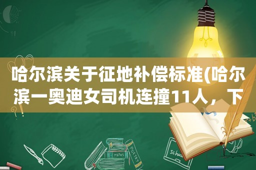 哈爾濱關于征地補償標準(哈爾濱一奧迪女司機連撞11人，下車后崩潰大哭，怎么回事？)