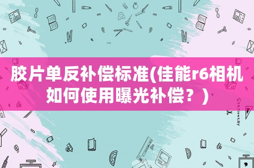 膠片單反補償標準(佳能r6相機如何使用曝光補償？)