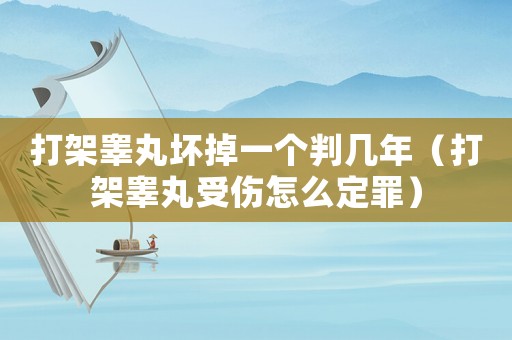 打架睪丸壞掉一個判幾年（打架睪丸受傷怎么定罪）