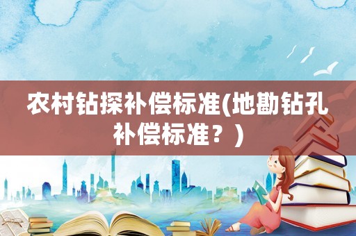 農村鉆探補償標準(地勘鉆孔補償標準？)