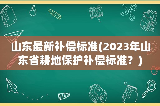 山東最新補償標準(2023年山東省耕地保護補償標準？)
