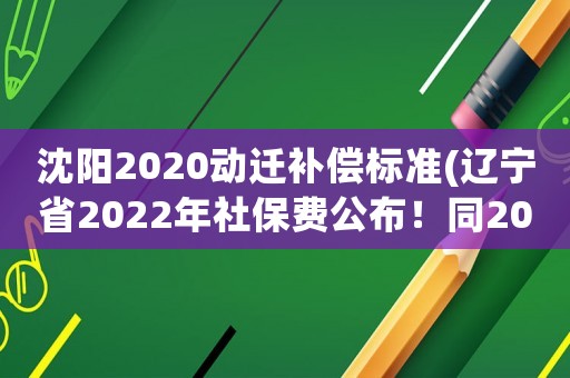 沈陽2020動遷補償標準(遼寧省2022年社保費公布！同2021年相比有何變化？漲幅又是多少？)