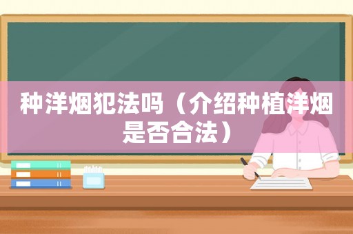 種洋煙犯法嗎（介紹種植洋煙是否合法）