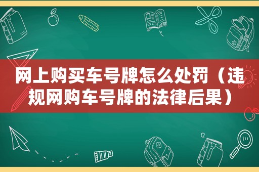 網上購買車號牌怎么處罰（違規網購車號牌的法律后果）
