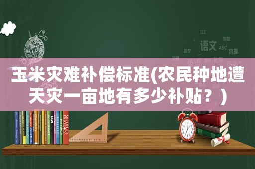 玉米災難補償標準(農民種地遭天災一畝地有多少補貼？)