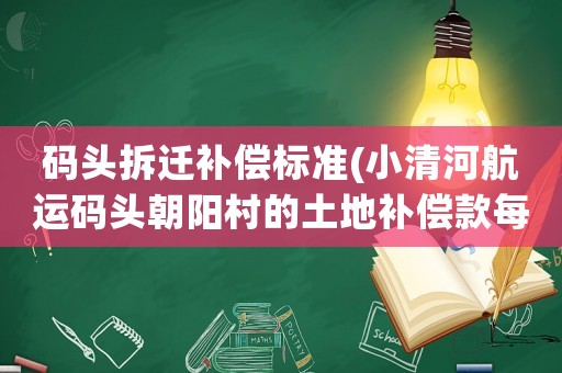 碼頭拆遷補償標準(小清河航運碼頭朝陽村的土地補償款每畝多少元錢)