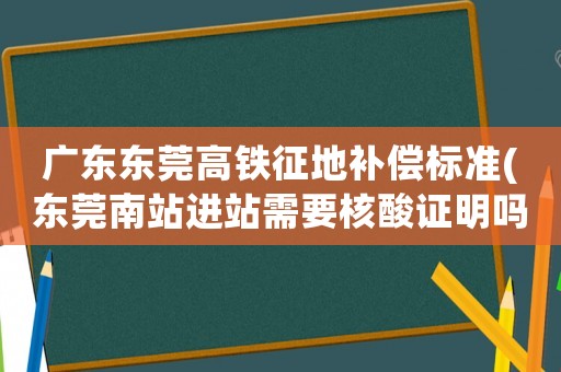 廣東東莞高鐵征地補(bǔ)償標(biāo)準(zhǔn)(東莞南站進(jìn)站需要核酸證明嗎？)