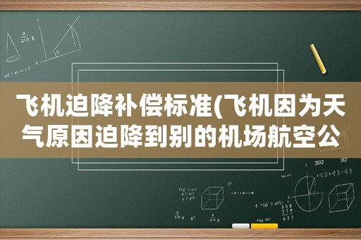 飛機迫降補償標準(飛機因為天氣原因迫降到別的機場航空公司應該怎么樣賠償？)