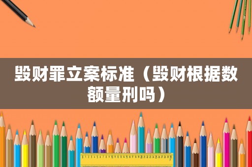 毀財罪立案標準（毀財根據(jù)數(shù)額量刑嗎）