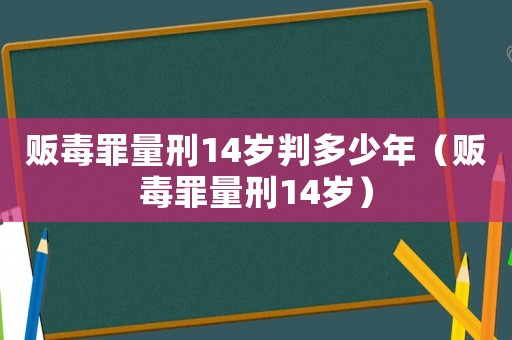 販毒罪量刑14歲判多少年（販毒罪量刑14歲）