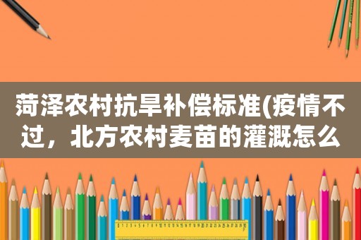 菏澤農村抗旱補償標準(疫情不過，北方農村麥苗的灌溉怎么辦？)