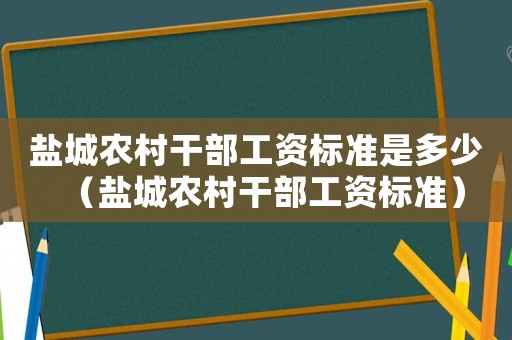 鹽城農(nóng)村干部工資標(biāo)準(zhǔn)是多少（鹽城農(nóng)村干部工資標(biāo)準(zhǔn)）
