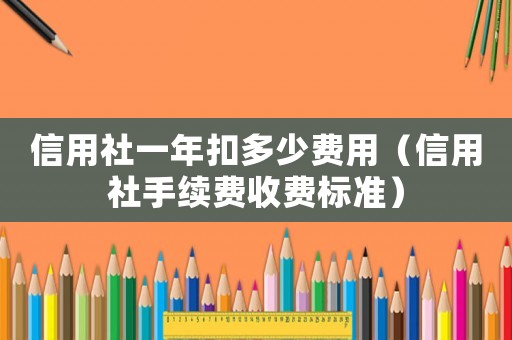 信用社一年扣多少費用（信用社手續費收費標準）