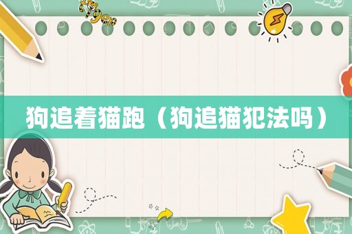 狗追著貓跑（狗追貓犯法嗎）