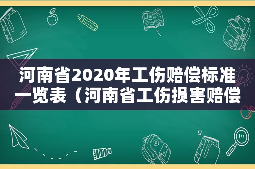 河南省2020年工傷賠償標準一覽表（河南省工傷損害賠償標準2018）