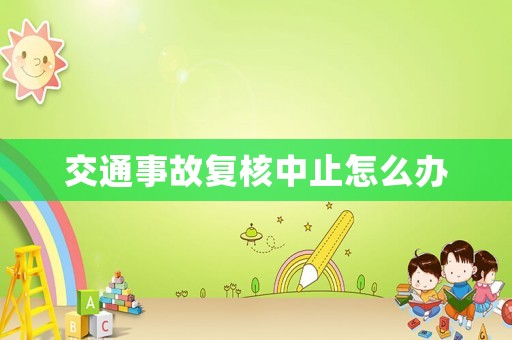 交通事故復核中止怎么辦