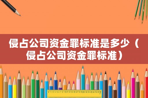 侵占公司資金罪標準是多少（侵占公司資金罪標準）