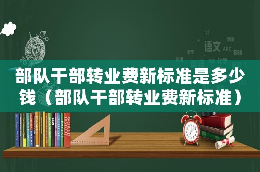 部隊干部轉業費新標準是多少錢（部隊干部轉業費新標準）