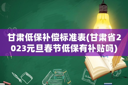 甘肅低保補償標準表(甘肅省2023元旦春節(jié)低保有補貼嗎)