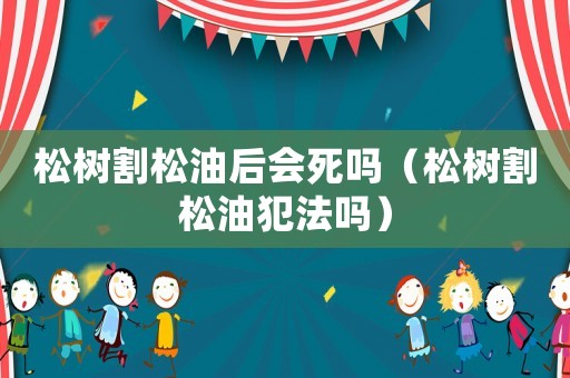 松樹割松油后會死嗎（松樹割松油犯法嗎）