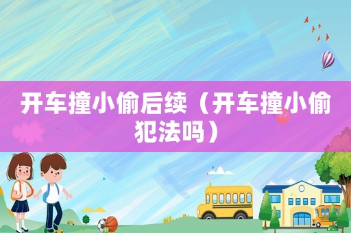 開車撞小偷后續（開車撞小偷犯法嗎）