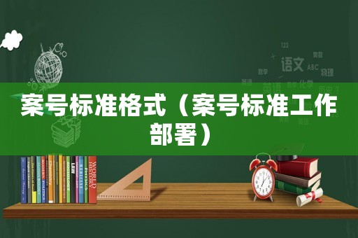 案號標準格式（案號標準工作部署）