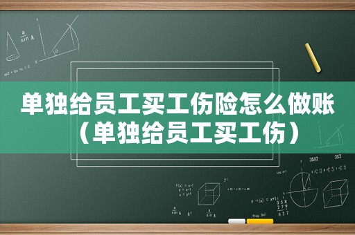 單獨給員工買工傷險怎么做賬（單獨給員工買工傷）