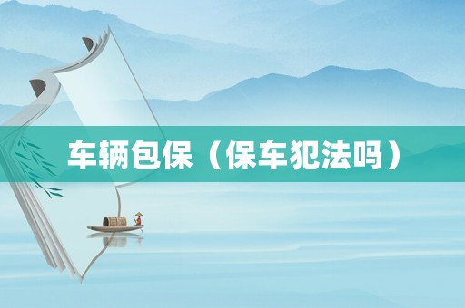車輛包保（保車犯法嗎）