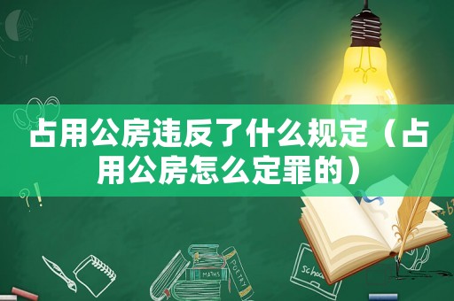占用公房違反了什么規(guī)定（占用公房怎么定罪的）