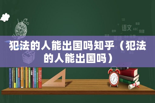 犯法的人能出國嗎知乎（犯法的人能出國嗎）