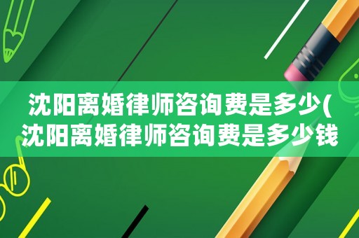 沈陽(yáng)離婚律師咨詢費(fèi)是多少(沈陽(yáng)離婚律師咨詢費(fèi)是多少錢)