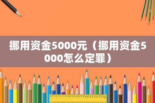 挪用資金5000元（挪用資金5000怎么定罪）