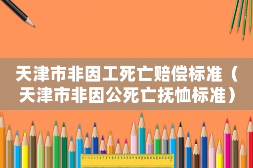 天津市非因工死亡賠償標準（天津市非因公死亡撫恤標準）