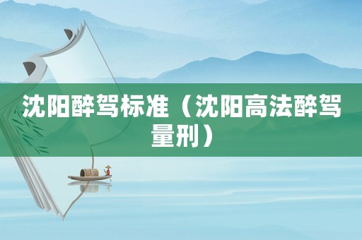 沈陽(yáng)醉駕標(biāo)準(zhǔn)（沈陽(yáng)高法醉駕量刑）