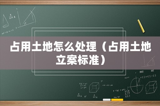 占用土地怎么處理（占用土地立案標準）