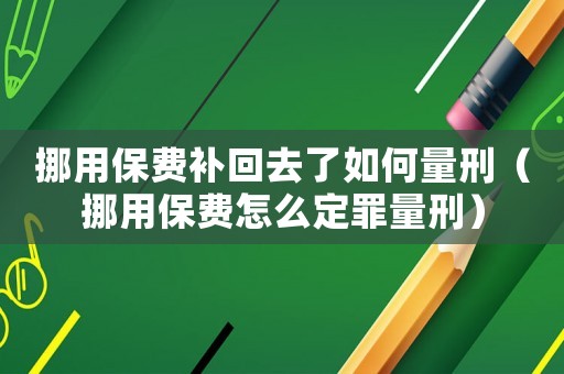 挪用保費補回去了如何量刑（挪用保費怎么定罪量刑）