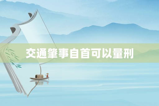 交通肇事自首可以量刑