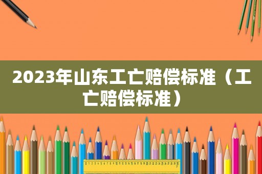 2023年山東工亡賠償標準（工亡賠償標準）