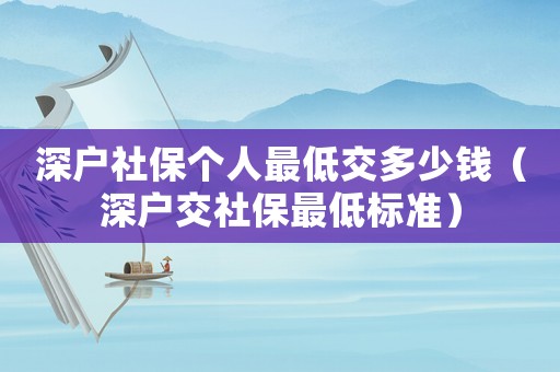 深戶社保個人最低交多少錢（深戶交社保最低標準）