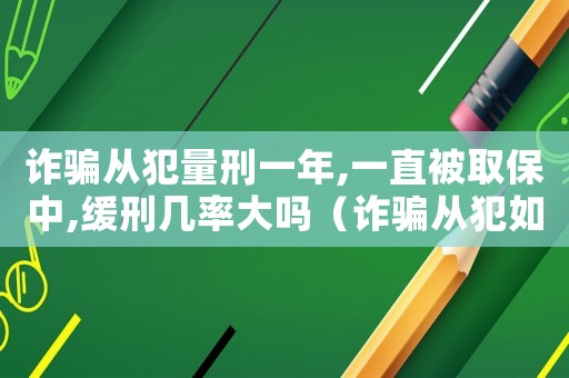 詐騙從犯量刑一年,一直被取保中,緩刑幾率大嗎（詐騙從犯如何量刑）