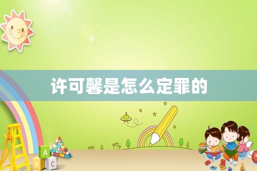 許可馨是怎么定罪的