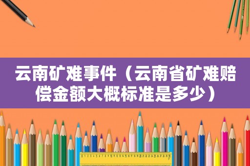 云南礦難事件（云南省礦難賠償金額大概標準是多少）