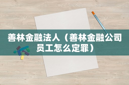 善林金融法人（善林金融公司員工怎么定罪）