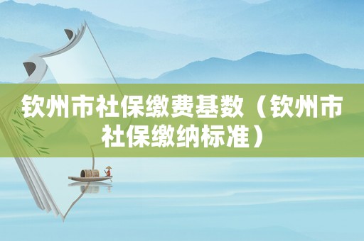 欽州市社保繳費基數（欽州市社保繳納標準）