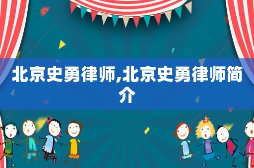 北京史勇律師,北京史勇律師簡介
