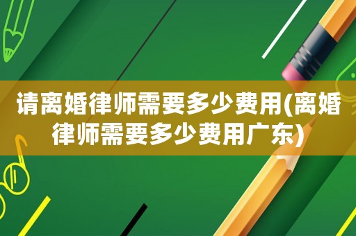 請離婚律師需要多少費用(離婚律師需要多少費用廣東)