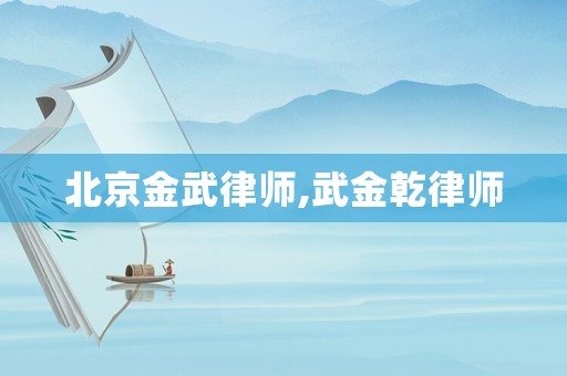 北京金武律師,武金乾律師