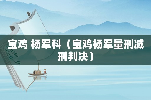 寶雞 楊軍科（寶雞楊軍量刑減刑判決）