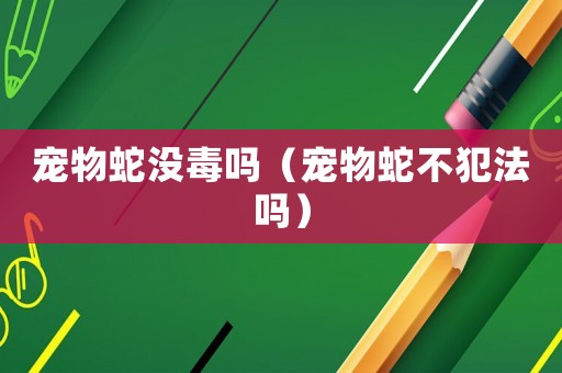 寵物蛇沒毒嗎（寵物蛇不犯法嗎）