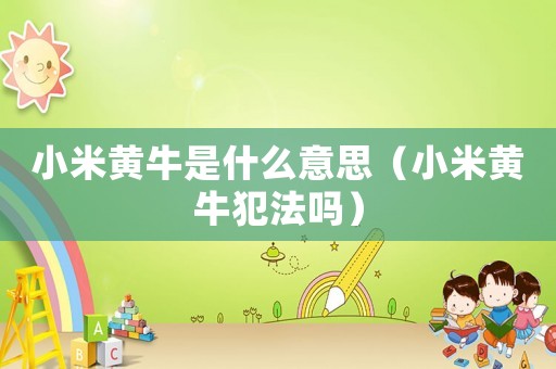 小米黃牛是什么意思（小米黃牛犯法嗎）